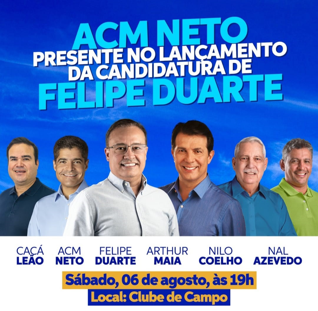 ACM Neto estará em Guanambi no próximo sábado 6 Folha do Vale