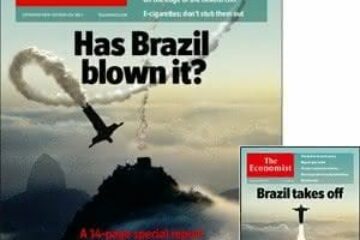 As capas da 'Economist' - a atual, e em tamanho menor, a de 2009 (Foto: Reprodução/The Economist)