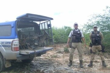 A polícia está apurando o caso a fim de localizar os meliantes. (Foto: Divulgação/PM)