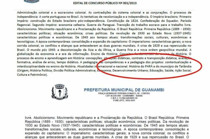 Semelhança de editais