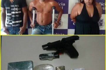 Três pessoas são presas com drogas e arma em Guanambi