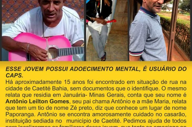 Antônio procura pela família