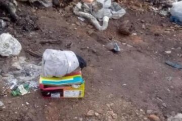 O feto foi encontrado dentro de uma caixa no lixão de Caetité, na manhã desta terça-feira (20). Foto : Jorge Santana/Radar 030