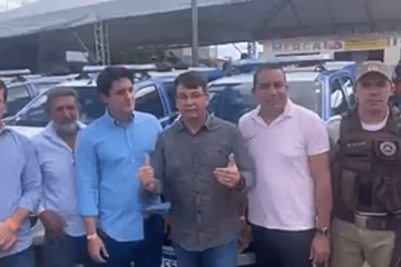 Cerimonia de entrega da viatura na cidade de Correntina,no dia 15 de agosto. Foto : Reprodução da página da Prefeitura de Cocos.