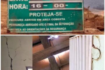 As explosões realizadas pela Ferrovia de Integração Oeste Leste (FIOL), estão provocando danos nas paredes de várias residencias na comunidade de Curral Velho, em Caetité. Foto: Sudoeste Bahia