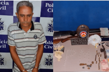 Manoel Teodoro Dourado , suspeito de integrar o PCC – Primeiro Comando da Capital, foi preso na terça-feira (20), em Ibotirama. Foto: PM/ reprodução Sudoeste Bahia