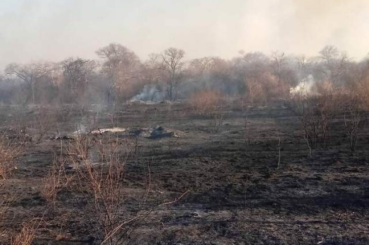 O fogo consumiu uma área de quase 500 hectares na zona rural de Serra do Ramalho, no Oeste da Bahia. Foto: Notícias da Lapa .