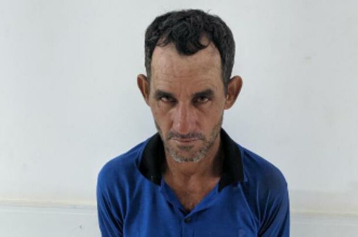 O homicida José Israel dos Santos foi preso na tarde de sábado (28), durante uma abordagem policial em Sítio do Mato. Foto PM.
