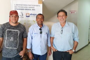 Secretários Adriano e Zé Castor visitando a Abapa, na cidade de Luís Eduardo Magalhães,nesta quinta-feira (12).Foto: Adriano Barbosa.