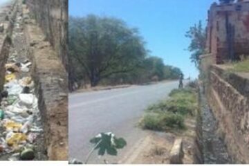 Moradores do Julião, em Malhada, no Sudoeste da Bahia, descartam lixo às margens da BR-030. Foto: Divulgação.