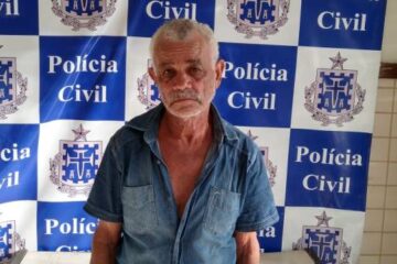 Ataides Américo dos Santos foi preso acusado de estupro de vulnerável na tarde desta quinta-feira (19), no bairro BNH,em Julião, em Malhada, no Sudoeste da Bahia. Foto: Polícia Civil.