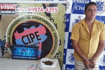 Robson Douglas Rodrigues foi preso pela CIPE/Sudoeste, na tarde desta quinta-feira (5), na cidade de Carinhanha. Foto: GOE