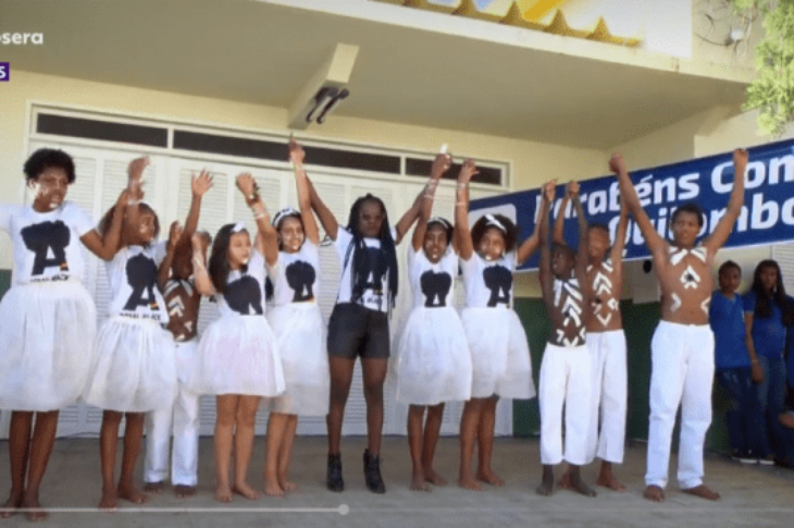 O grupo Quilombo de Candiba, no Sudoeste da Bahia, se apresentará no dia 14 de setembro,na Rede Globo. Foto: Reprodução Rede Globo.