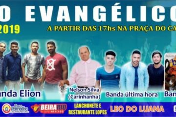 Programação da 10ª Marcha para Jesus, em Carinhanha, no Oeste da Bahia, dia 19 de outubro.Cartaz:Divulgação.