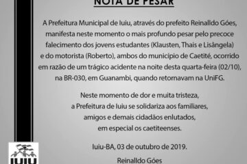 Nota de Pesar da Prefeitura de Iuiú