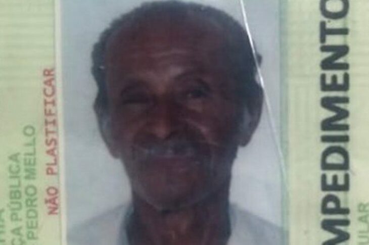 Otelino José dos Santos está desaparecido desde 7 de outubro,quando saiu de sua casa na zona rural de Sebastião Laranjeiras.Foto: RG.