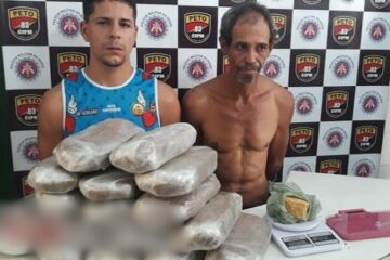 O trio foi preso no bairro Santa Luzia, em Barreiras, na manhã de terça-feira (15). Foto: PM.