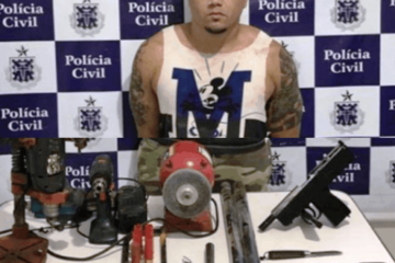 Paulo e todo material foram apresentados na delegacia de Bom Jesus da Lapa para aplicação das medidas necessárias. Foto: divulgação PC