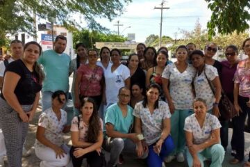 Funcionários do Regional de Guanambi realizaram protestos na manhã desta sexta-feira (22).Foto: 𝑾𝒊𝒍𝒍𝒊𝒂𝒏 𝑺𝒊𝒍𝒗𝒂.