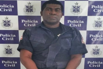O guarda Josevaldo Marques dos Santos foi preso na tarde desta quarta-feira (20),suspeito de atirar no policial civil em Serra do Ramalho.Foto: Polícia Civil.