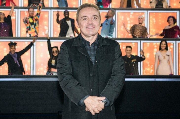 Gugu Liberato durante coletiva de imprensa do reality show 'Canta Comigo' em 23 de setembro, no Pavilhão Vera Cruz, em São Bernardo do Campo, na Grande São Paulo — Foto: Fábio Guinalz/Fotoarena/Estadão Conteúdo