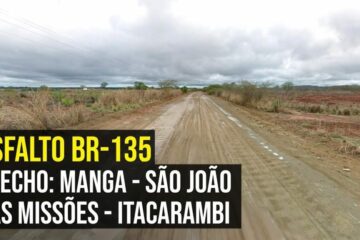 O trecho de pouco mais de 50 quilômetros na BR-135, será pavimentado em 2020.Foto: Youtube.