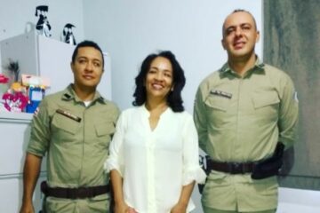 Implantação do Proerd. Silva,Elizete e Prates. Foto: Divulgação.