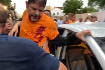 Cid Gomes é baleado durante protesto de policiais em Sobral — Foto: Reprodução