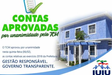 As contas de 2018 da Prefeitura de Iuiú ,foram aprovadas nesta quinta-feira(6).