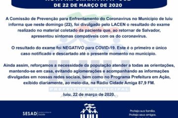 Caso suspeito de coronavírus testa negativo em Iuiú.Foto: reprodução Iuiú