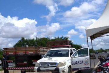 Barreira sanitária montada na Ponte Guimarães osa, em Carinhanha.Foto:Internet