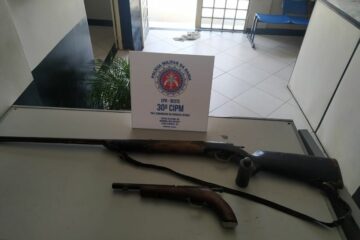 Armas apreendidas em São Felix do Coribe.Foto:PM