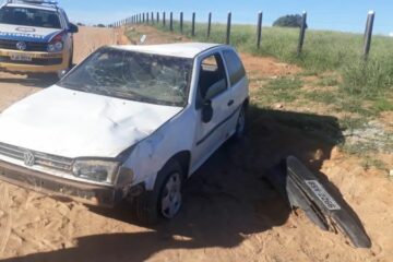 Acidente na zona rural de Guanambi deixa duas pessoas feridas. Foto: SMTRAN
