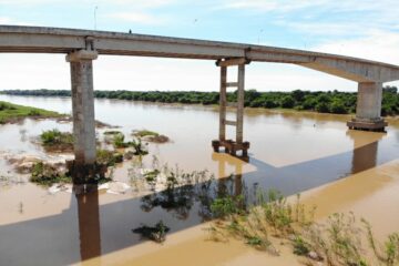 Cleidiane foi jogada da ponte neste local. Foto: PM.