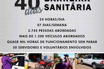 Barreira sanitária montada pela prefeitura de Iuiú. Foto: ASCOM.