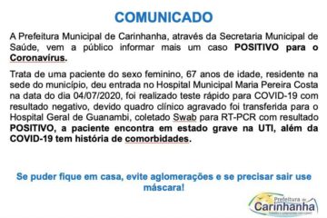 Segundo paciente testa positivo para Covid-19 em Carinhanha.