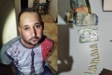 Homem preso em Carinhanha com drogas. Foto: divulgação.