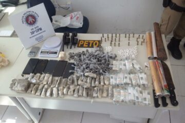 Polícia apreende drogas e armas em Bom Jesus da Lapa. Foto: PM