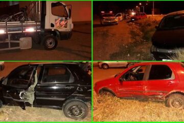 Acidente envolvendo três casos em Guanambi. Fotos: reprodução Vilson Nunes.