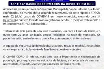 Nota da Secretaria de Saúde de Iuiú