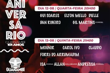 Prefeitura de Guanambi fará lives em comemoração aos 101 de emancipação política.