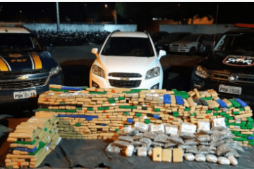 Droga apreendida em Jutaí, em Goiás. Foto: PRF.