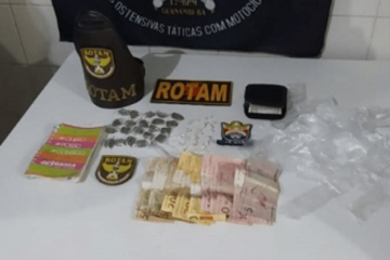 Homem é preso com com drogas em Guanambi. Foto: PM.