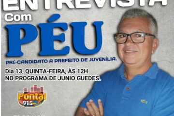 Péu será entrevistado no dia 13 de agosto, na Rádio Pontal FM