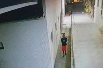 Imagem do suspeito de furtar dois gabinetes em Guanambi. Foto: reprodução.