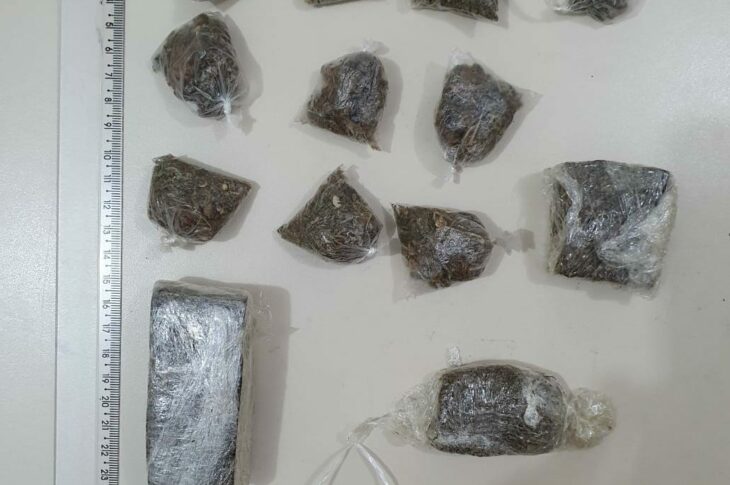 Droga apreendida com o enfermeiro. Foto: PC