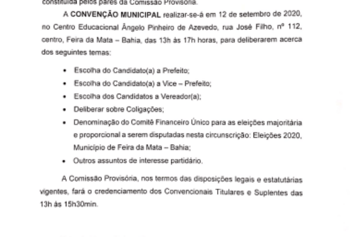Edital de convocação