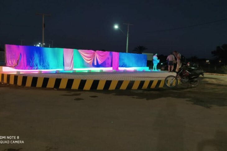 Rotatória é inaugurada em Serra do Ramalho. Foto: reprodução rede social.