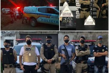 Quatro presos em Montalvânia. Foto: PM.