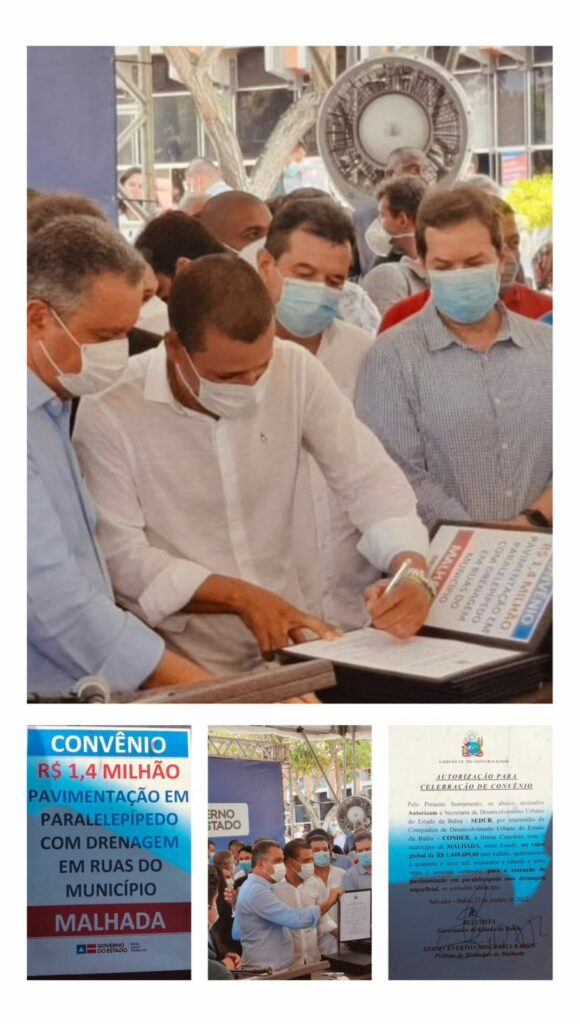 Assinatura de convênio para o município de Malhada. Foto: ASCOM.